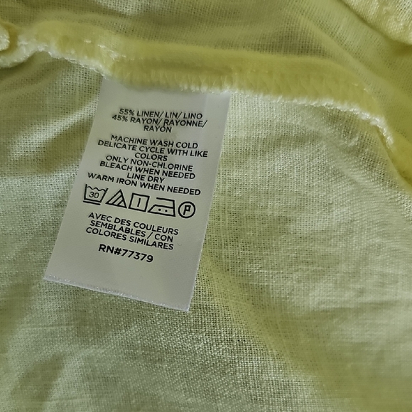 Ann Taylor Yellow Short Sleeve Relaxed Blouse - Picture 8 of 10